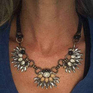 Navy gold necklace with interchangeable chains